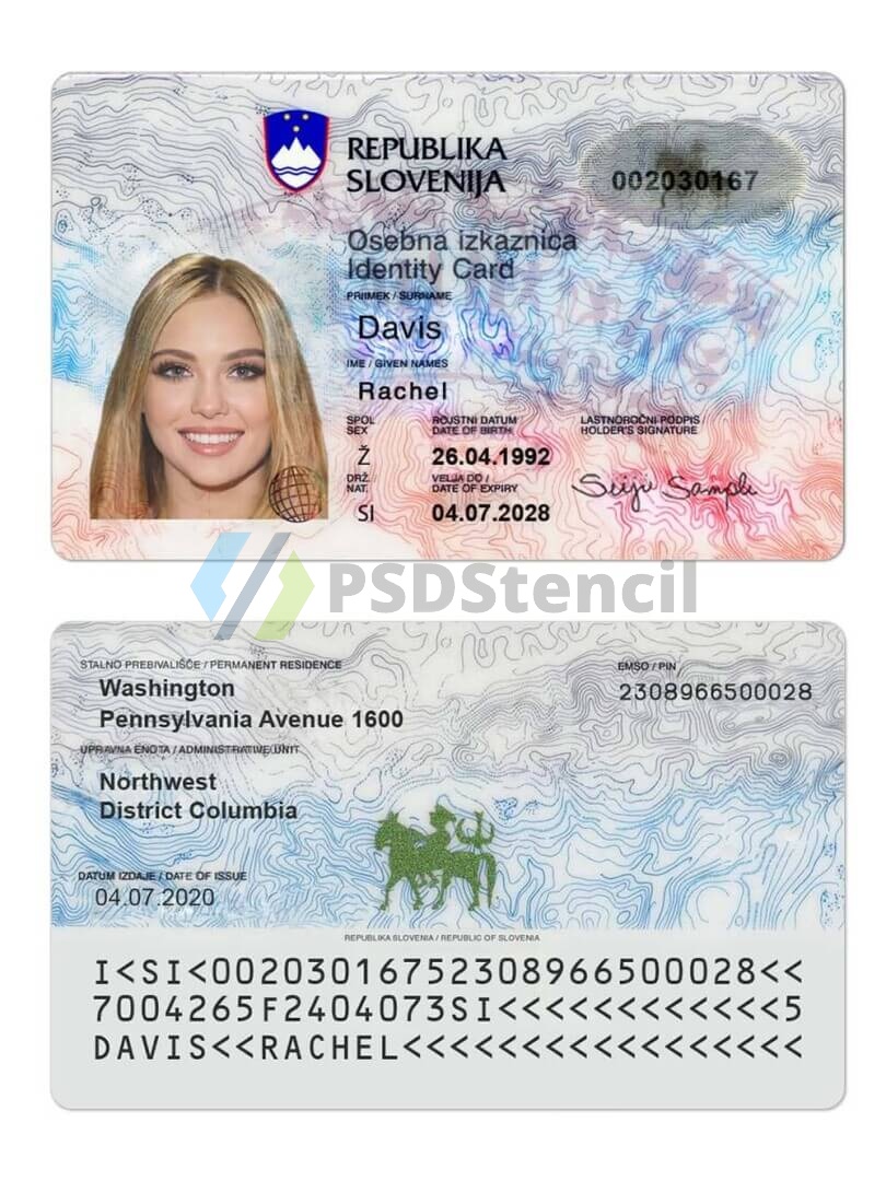 欧盟|东欧|Slovenia斯洛文尼亚ID卡/身份验证卡PSD模板/Photoshop/PS