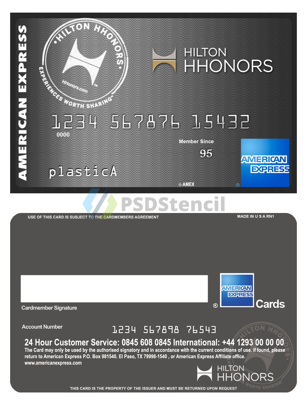 American Express Hilton HHonors Credit Card美国运通希尔顿信用卡PS/PSD模板