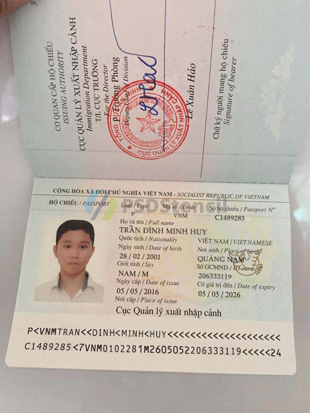 东南亚|Vietnam Passport越南护照拍照PS/Photoshop/PSD模板