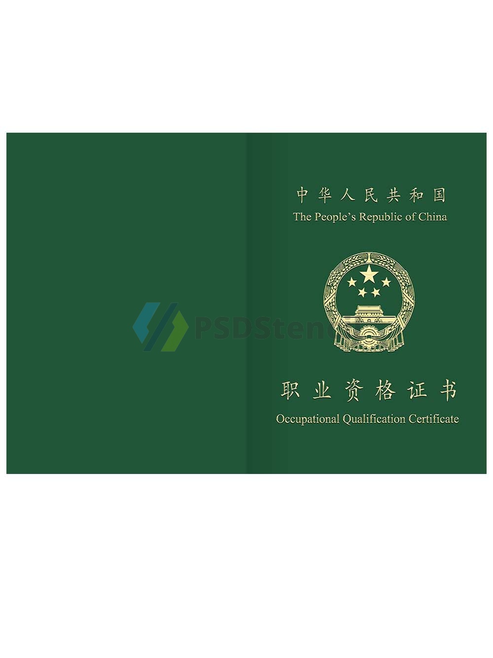 China Caregiver Professional Qualification Certificate保育员职业资格证书PS/PSD模板
