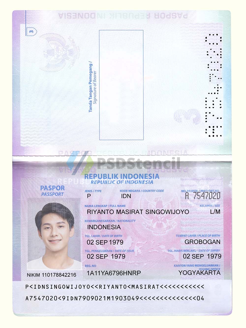 东南亚|Indonesia Passport印度尼西亚/印尼护照PS/Photoshop/PSD模板