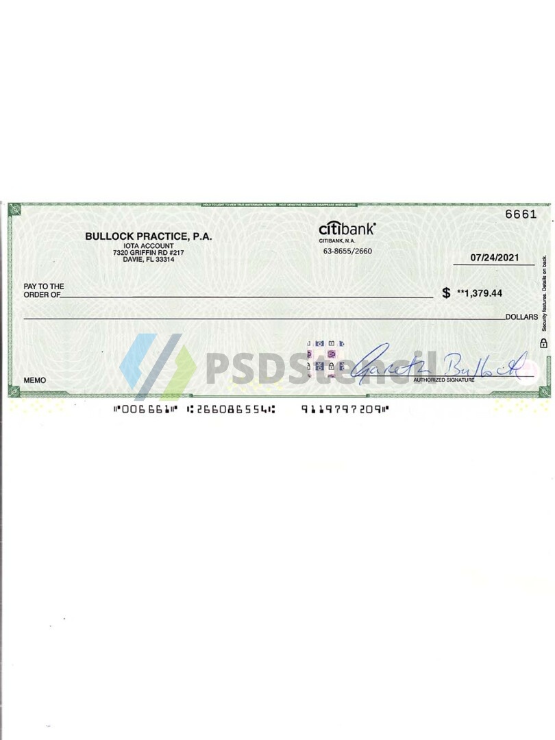Citibank Cheque Statement银行账单/KYC地址证明psd模板 V2