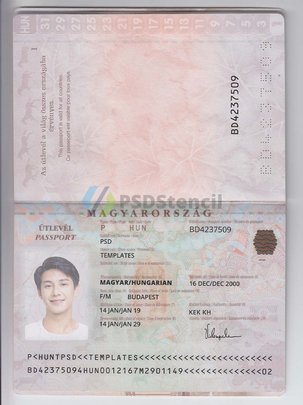 欧盟|Hungary Passport Template匈牙利护照PS/PSD模板