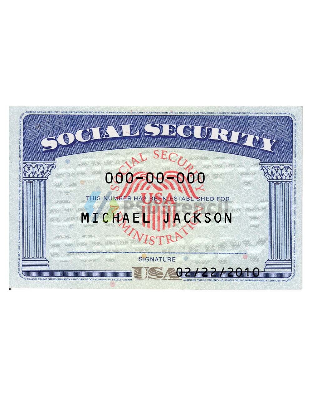 USA SSN 美国社会安全号码photoshop/PS/PSD模板