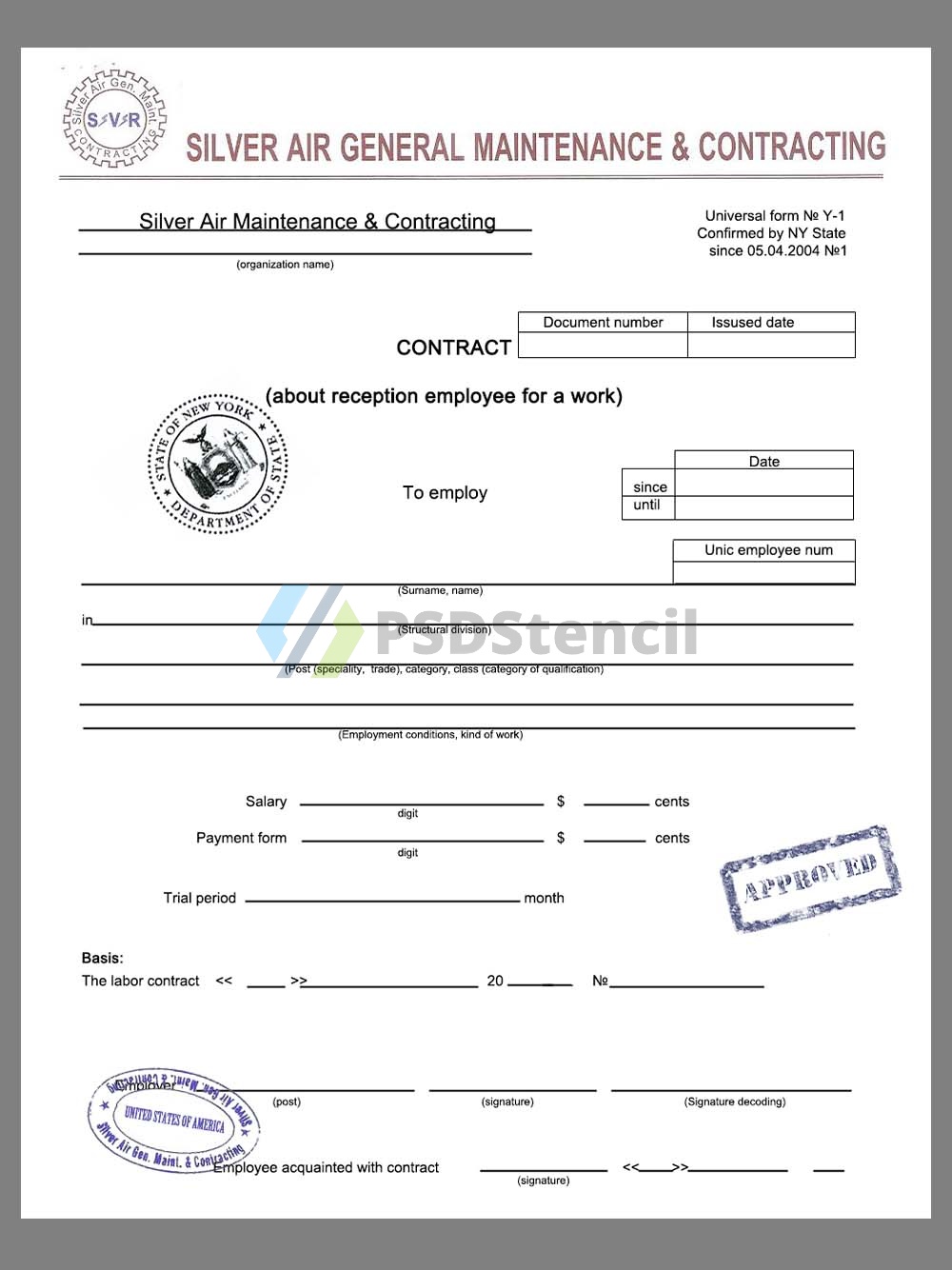 USA New York Company Contract美国纽约企业合同