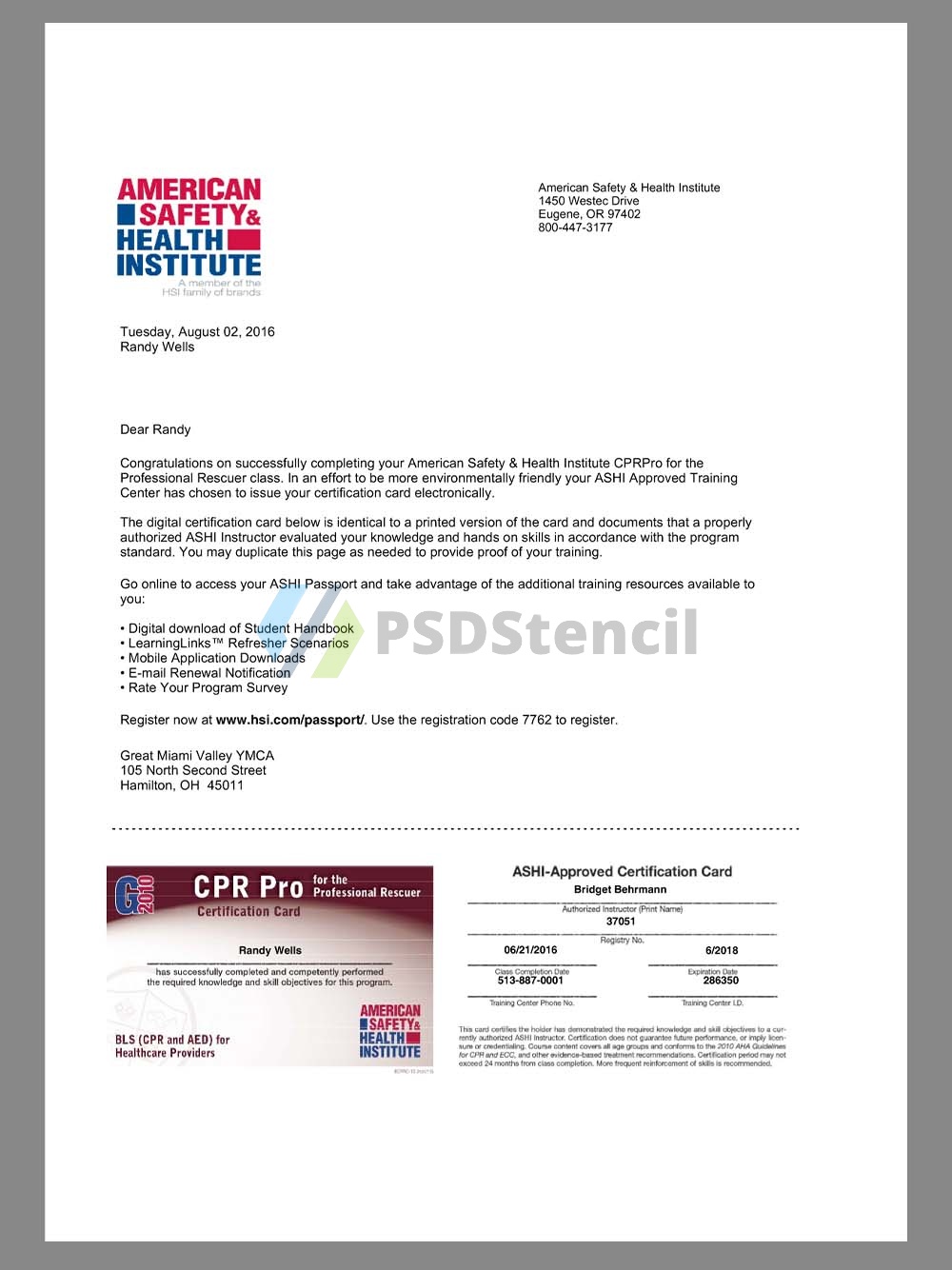USA CPR Certificate美国心肺复苏职业技能证书pdf/word模板